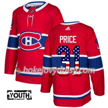 Dětské Hokejový Dres Montreal Canadiens Carey Price 31 2017-2018 USA Flag Fashion Černá Adidas Authentic
